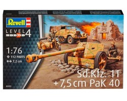 Трехтонный буксировочный трактор, противотанковая пушка Pak 40 и мотоцикл R75 (с подставкой) Танки 1/76