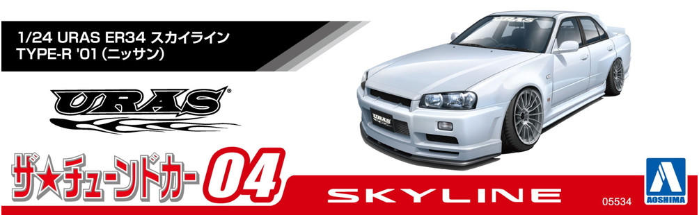 Aoshima Maquette Nissan Skyline ER34 R34 GTR Type-R ’01 – 1/24 Scale Model Kit